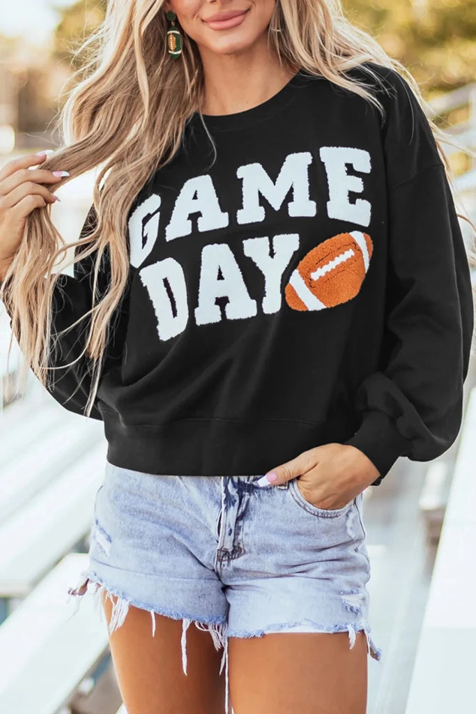 GAME DAY round neck long sleeve sweatshirt, alternate product image