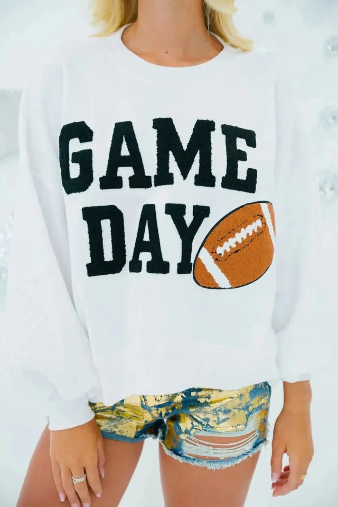 GAME DAY round neck long sleeve sweatshirt, alternate product image