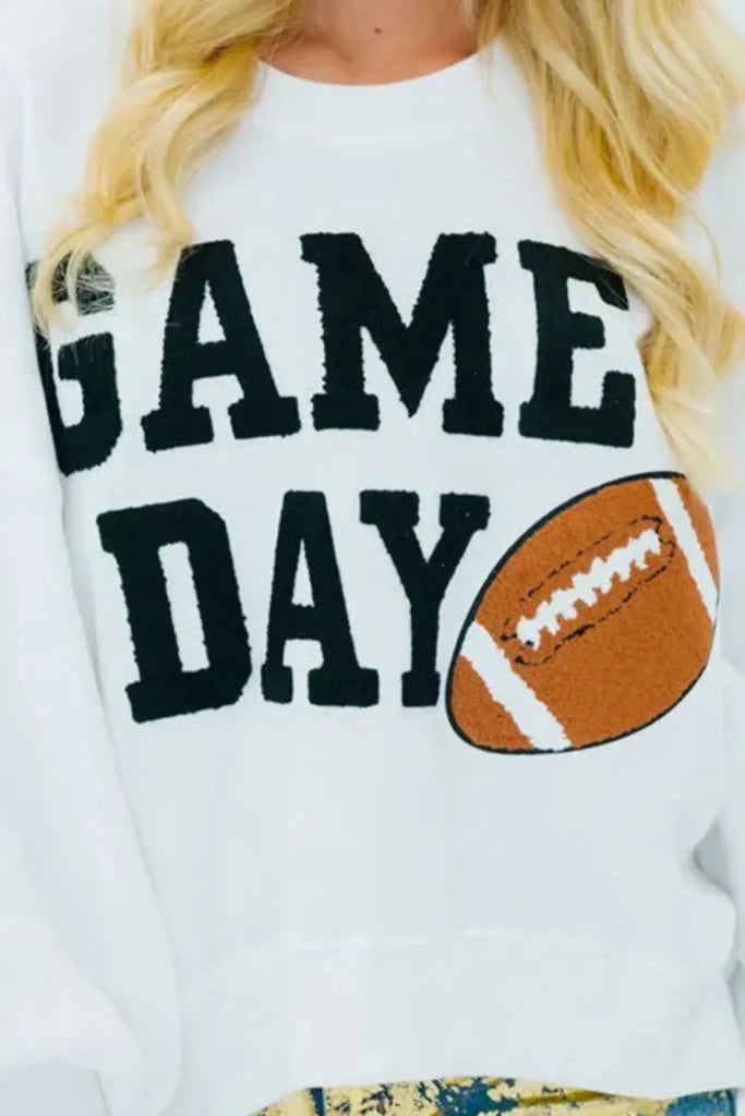 GAME DAY round neck long sleeve sweatshirt, alternate product image