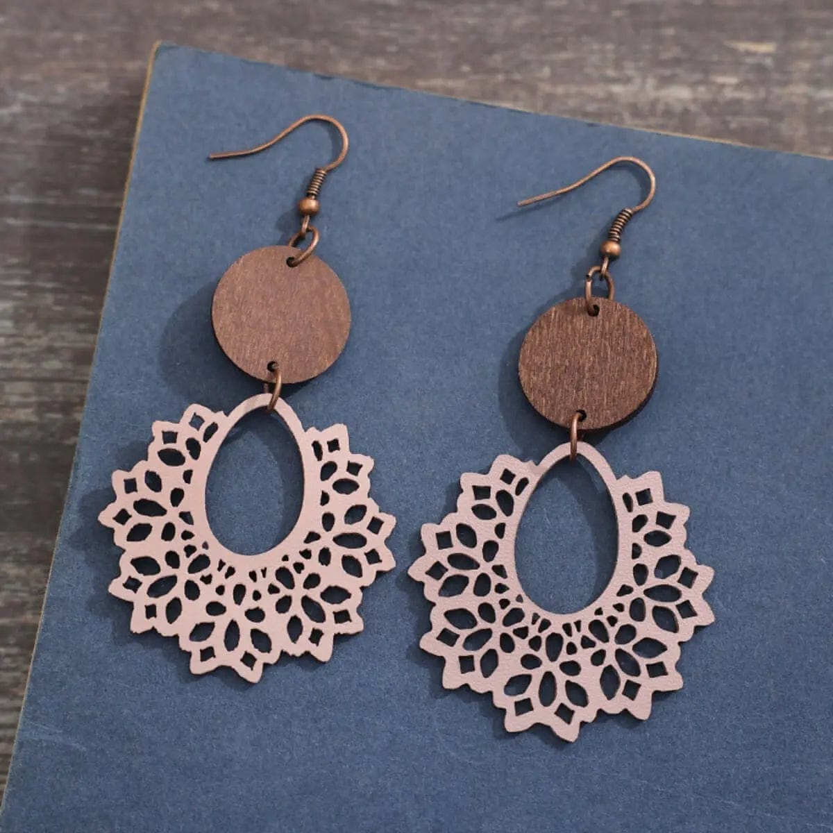 Geometric Cutout Dangle Earrings - Ivory by Trendsi from FREYA’S CLOSET
