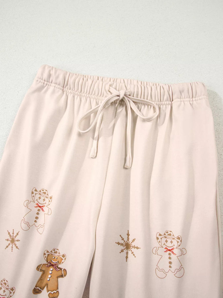 GINGERBREAD BAKERY Christmas Long Sleeve Top and Pants 2pcs Set - Eggshell by Trendsi from FREYA’S CLOSET