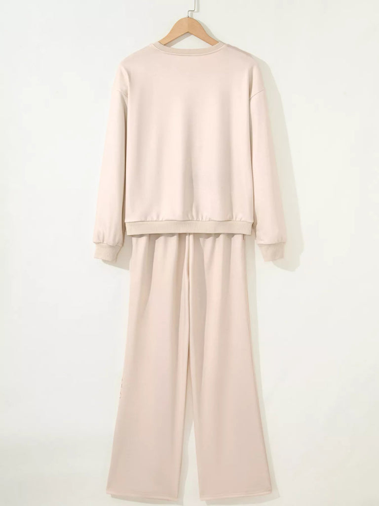 GINGERBREAD BAKERY Christmas Long Sleeve Top and Pants 2pcs Set - Eggshell by Trendsi from FREYA’S CLOSET