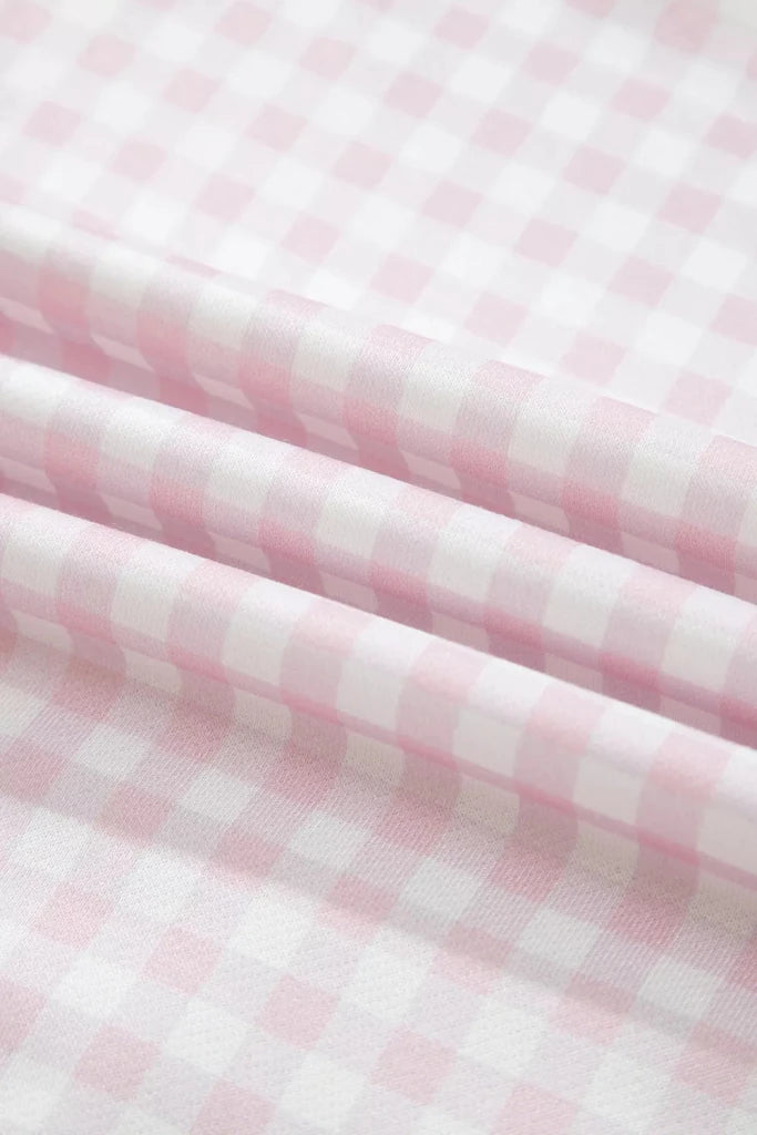 Gingham long sleeve sweatshirt and shorts set, alternate product image