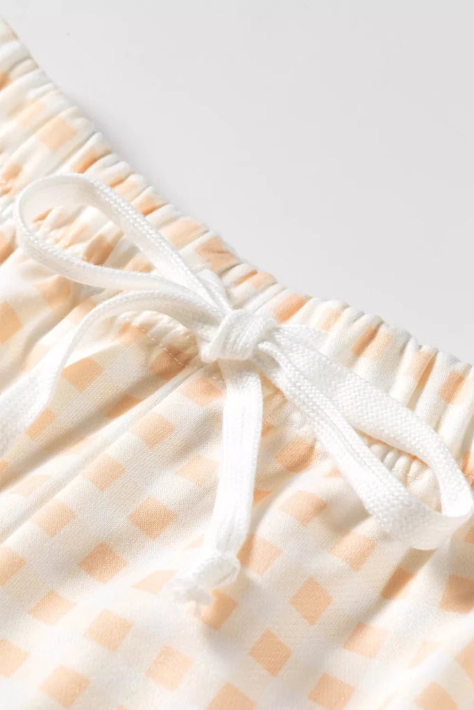 Gingham long sleeve sweatshirt and shorts set, alternate product image