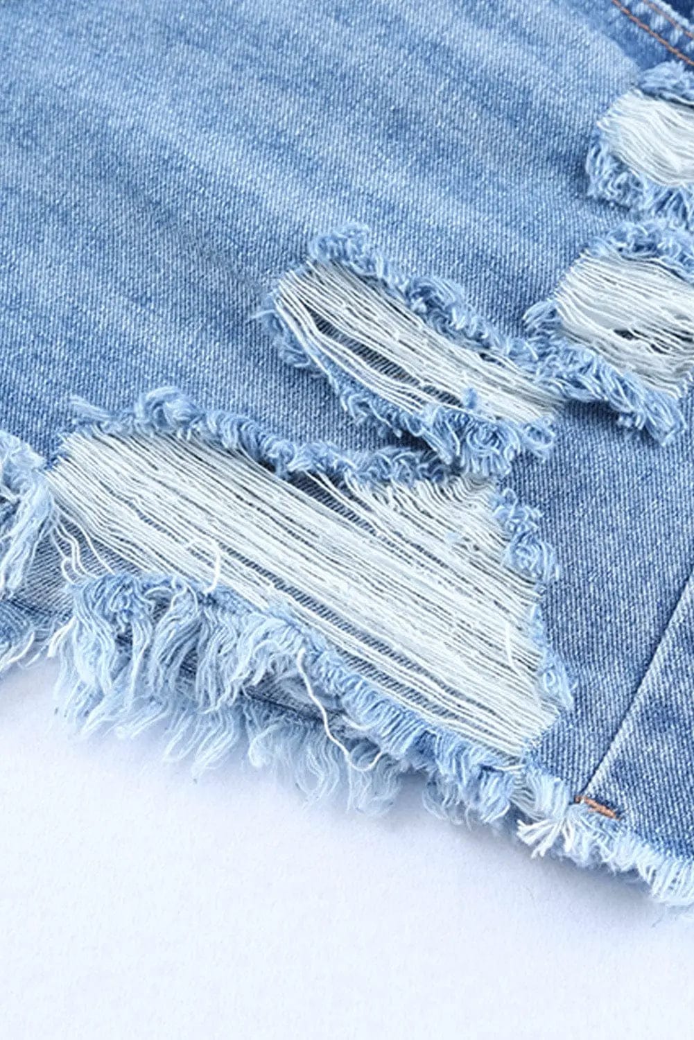 Trendsi Shorts High Rise Crossover Waist Denim Shorts