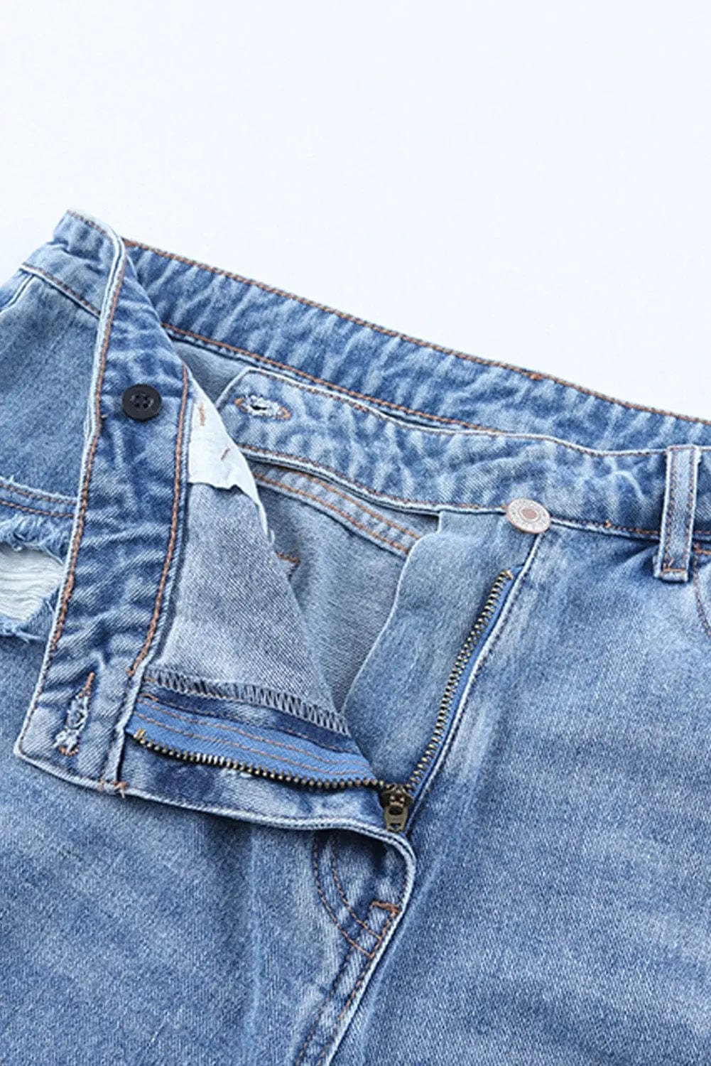 Trendsi Shorts High Rise Crossover Waist Denim Shorts