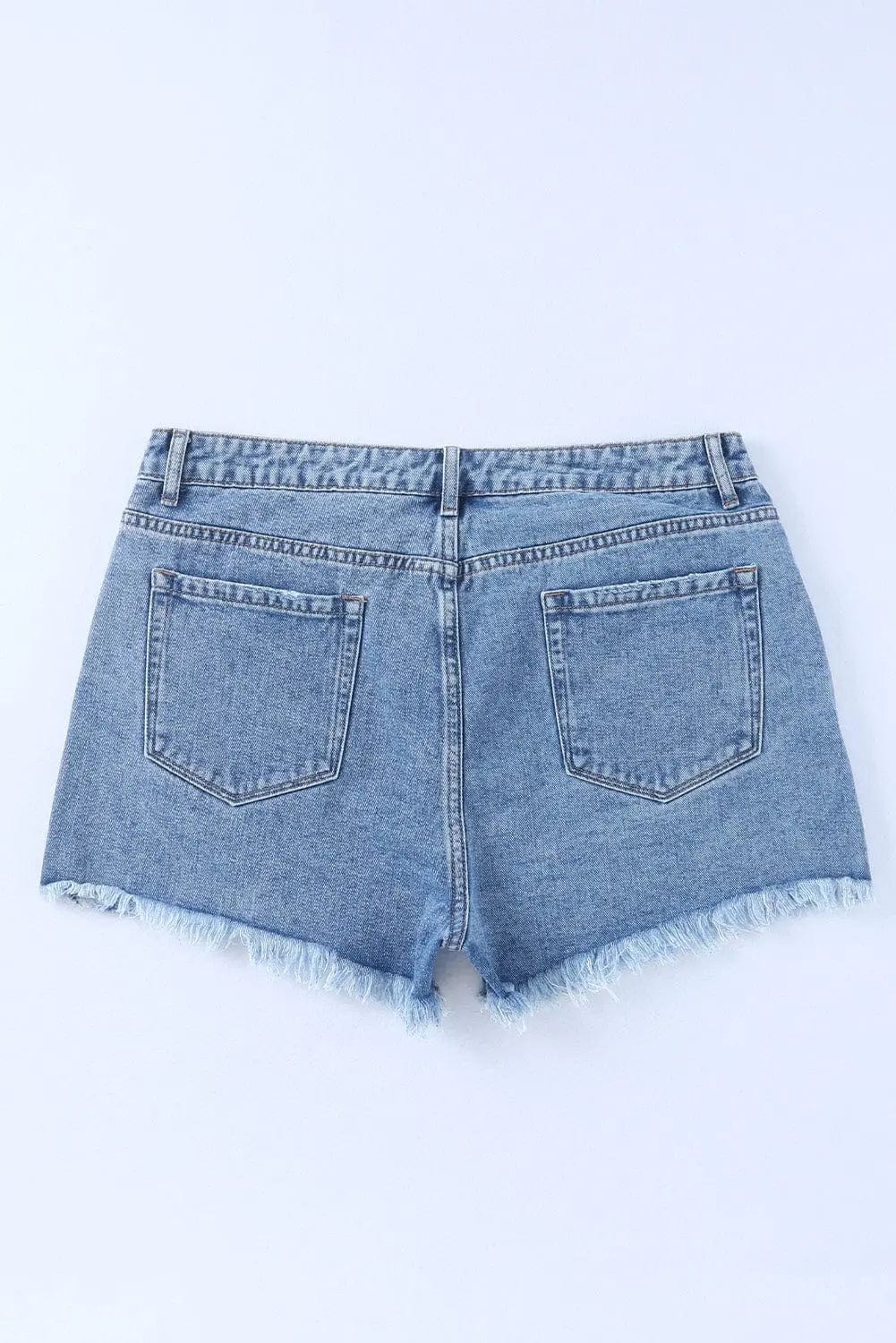 Trendsi Shorts High Rise Crossover Waist Denim Shorts