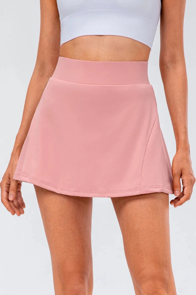 High Waist Pleated Active Skirt - Blush Pink by Trendsi from FREYA’S CLOSET