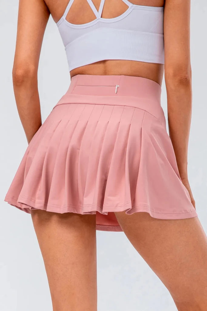 High Waist Pleated Active Skirt - Blush Pink by Trendsi from FREYA’S CLOSET