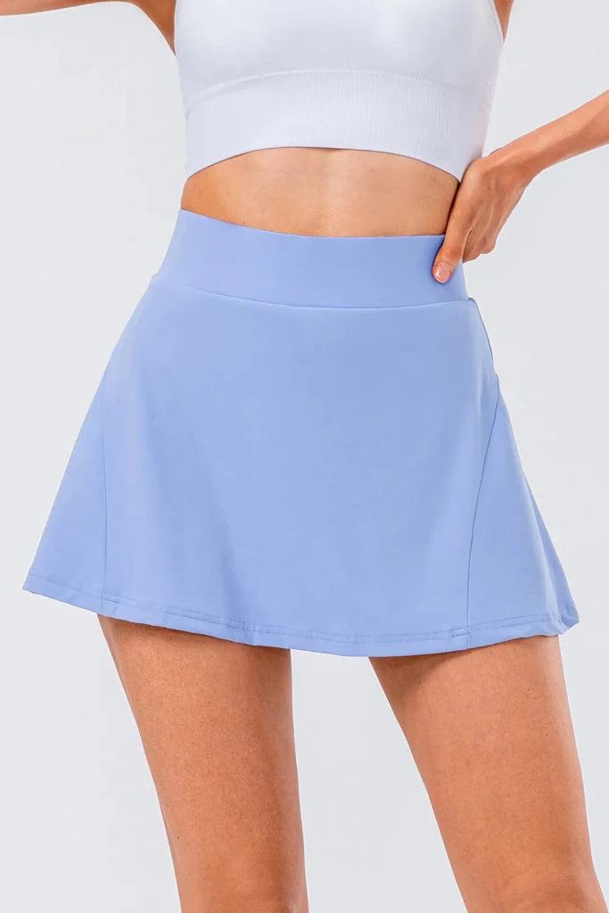 High Waist Pleated Active Skirt - Light Blue by Trendsi from FREYA’S CLOSET