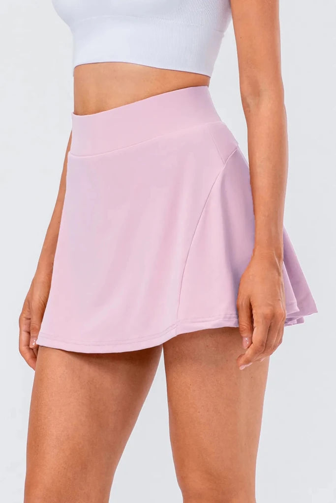 High Waist Pleated Active Skirt - Pink Purple by Trendsi from FREYA’S CLOSET