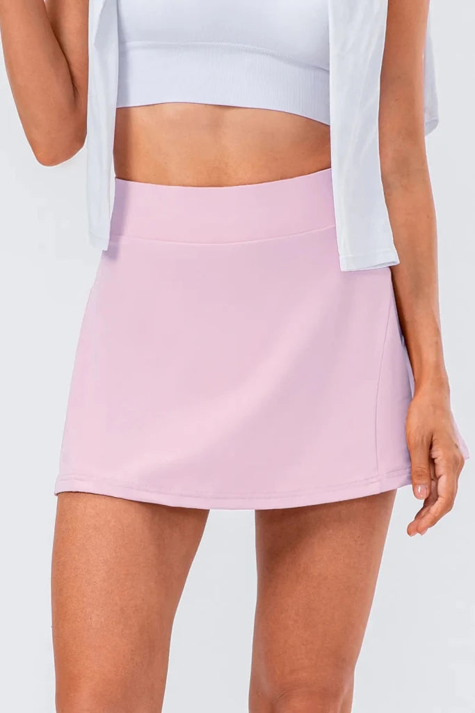 High Waist Pleated Active Skirt - Pink Purple by Trendsi from FREYA’S CLOSET