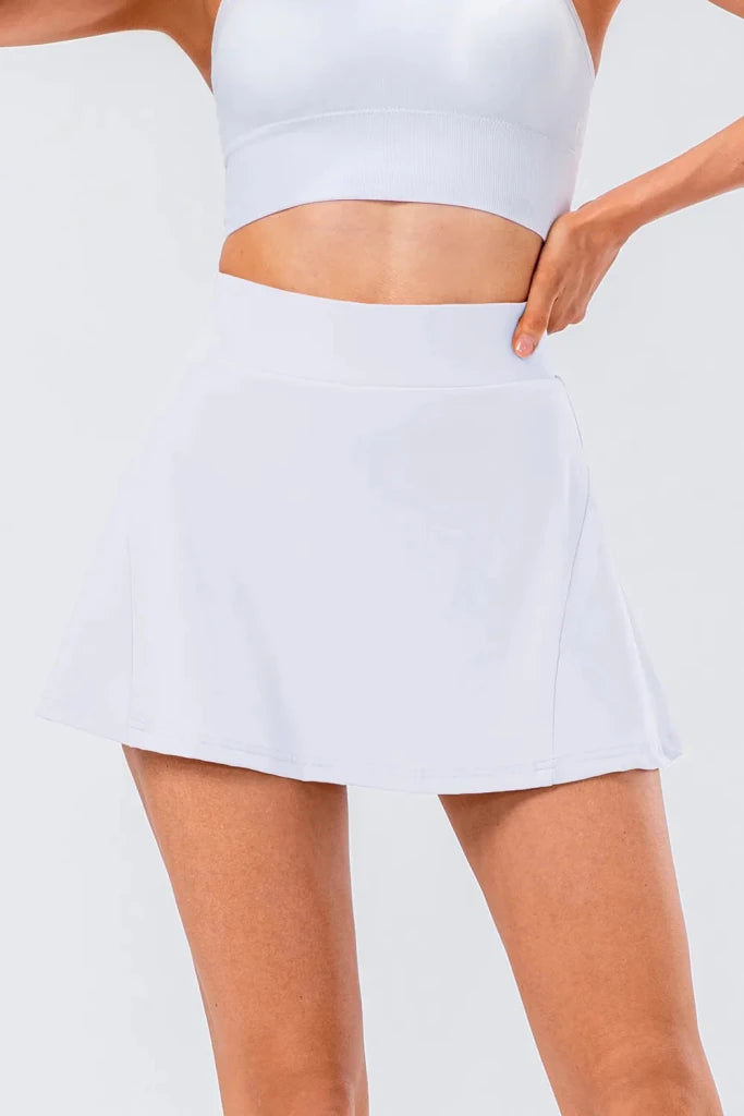 High Waist Pleated Active Skirt - White by Trendsi from FREYA’S CLOSET