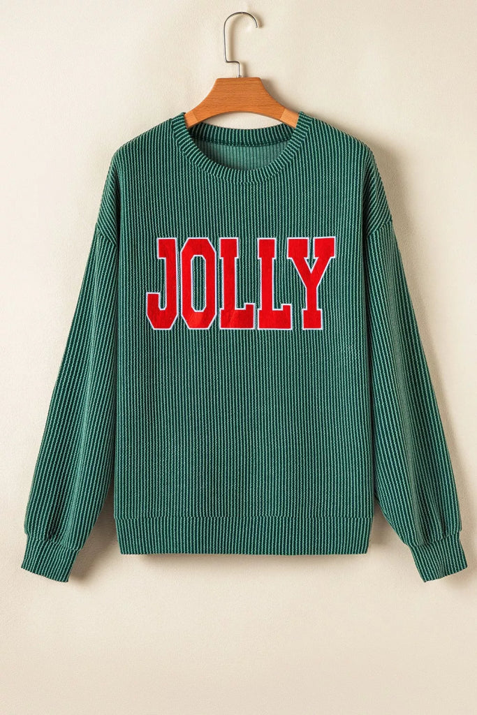 Jolly Christmas Top and Drawstring Pants Set - Dark Green by Trendsi from FREYA’S CLOSET