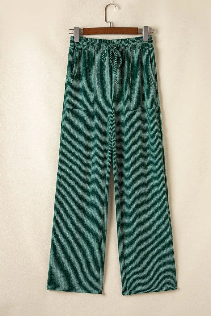 Jolly Christmas Top and Drawstring Pants Set - Dark Green by Trendsi from FREYA’S CLOSET