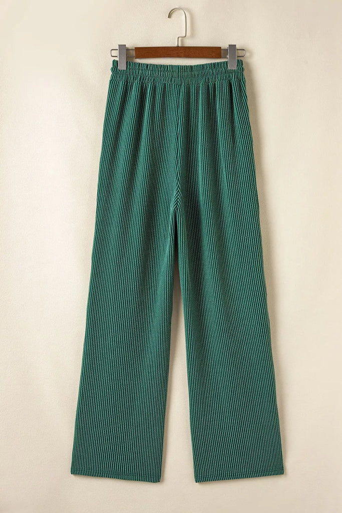 Jolly Christmas Top and Drawstring Pants Set - Dark Green by Trendsi from FREYA’S CLOSET