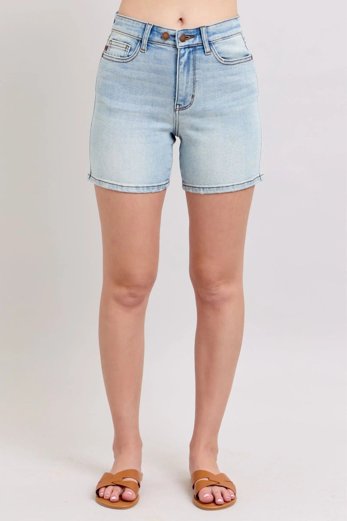 Trendsi Shorts Light / S Judy Blue Full Size 2 Button Denim Shorts with Pockets Plus Size