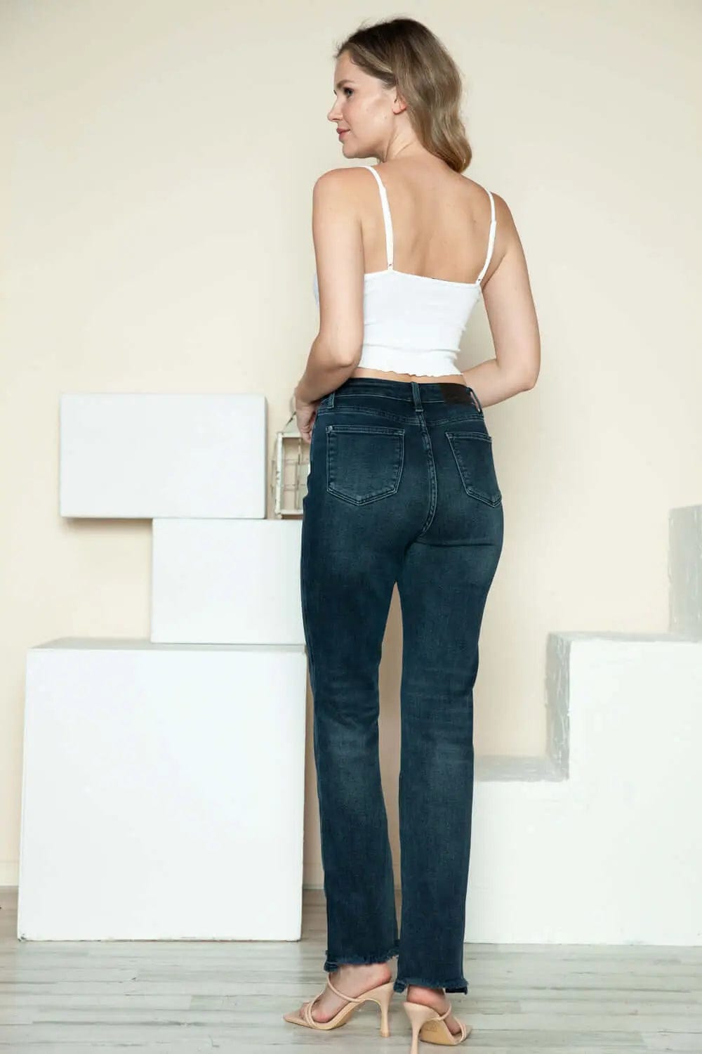Trendsi Jeans Judy Blue Full Size Button Fly Hem Destroy Straight Jeans