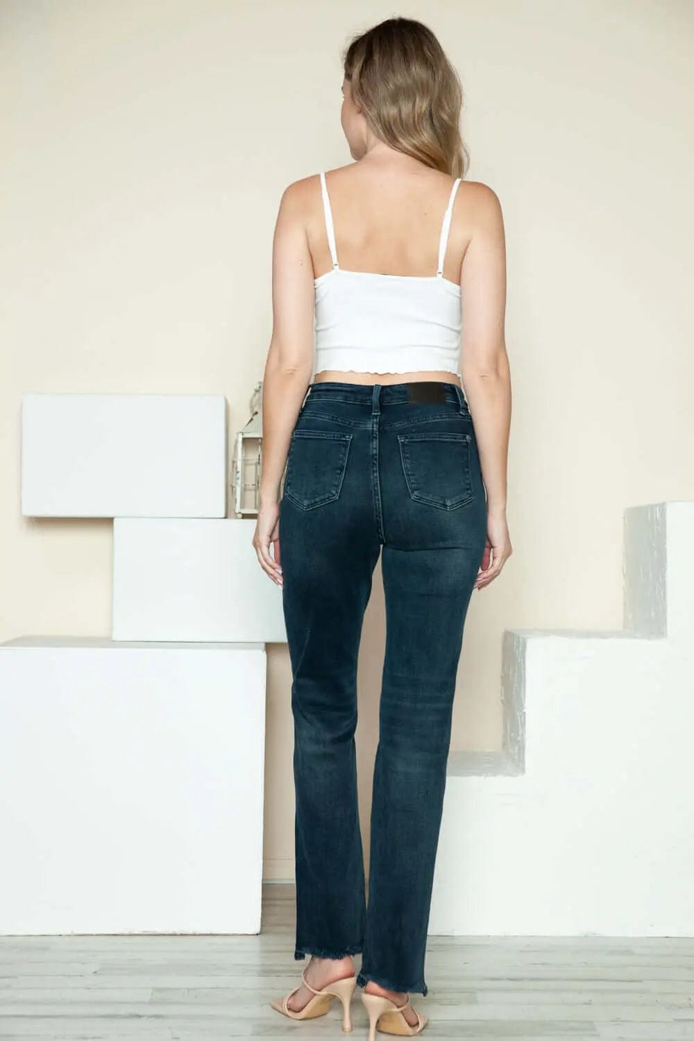 Trendsi Jeans Judy Blue Full Size Button Fly Hem Destroy Straight Jeans