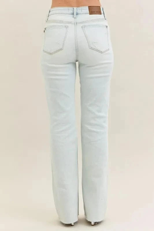 Trendsi Jeans Judy Blue Full Size Destroy & Fray Hem Bootcut Jeans Plus Size