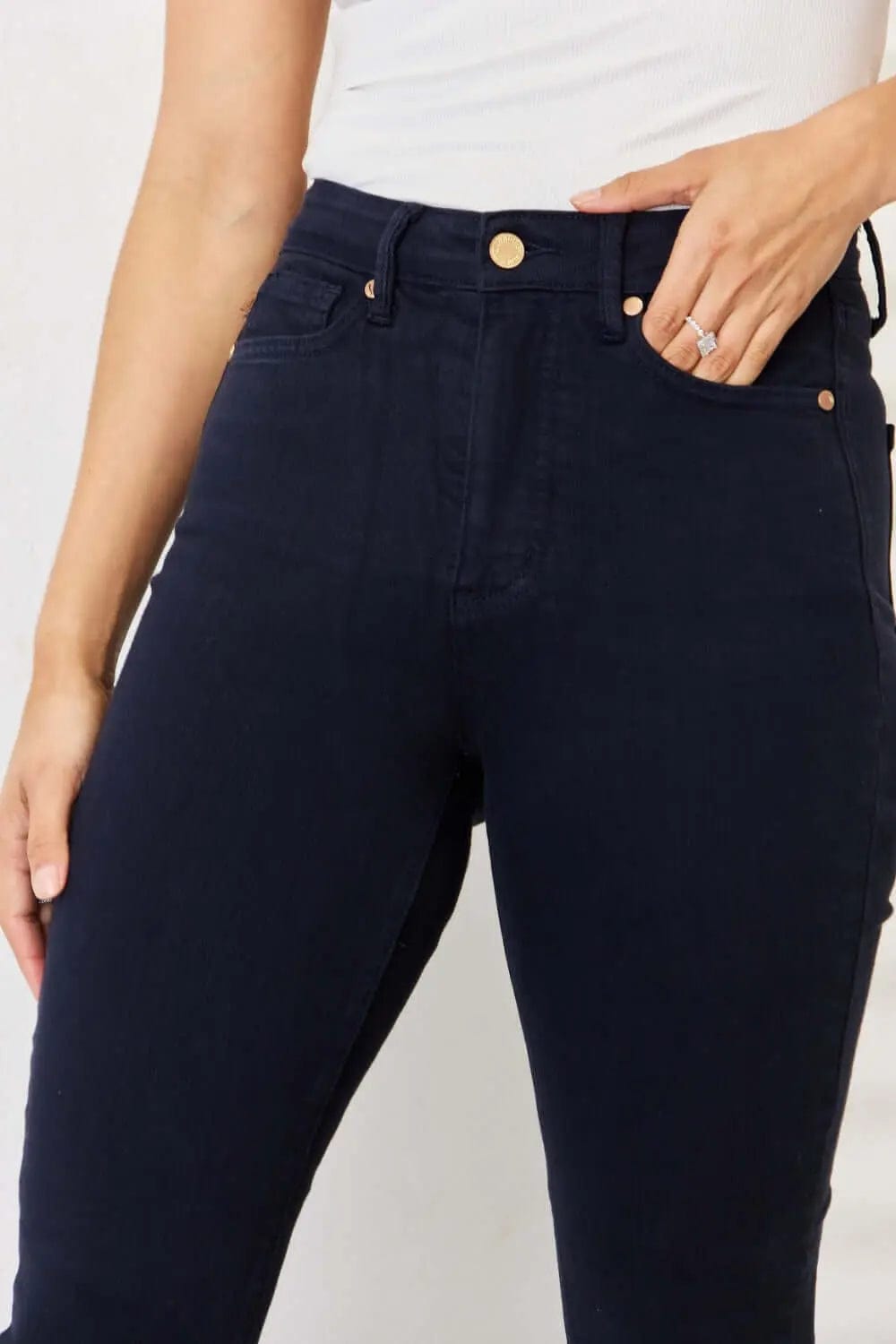 Trendsi Jeans Judy Blue Full Size Garment Dyed Tummy Control Skinny Jeans