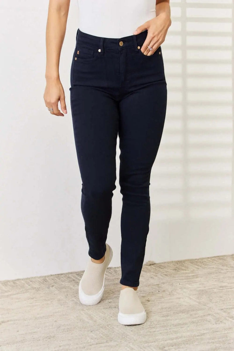 Trendsi Jeans Judy Blue Full Size Garment Dyed Tummy Control Skinny Jeans