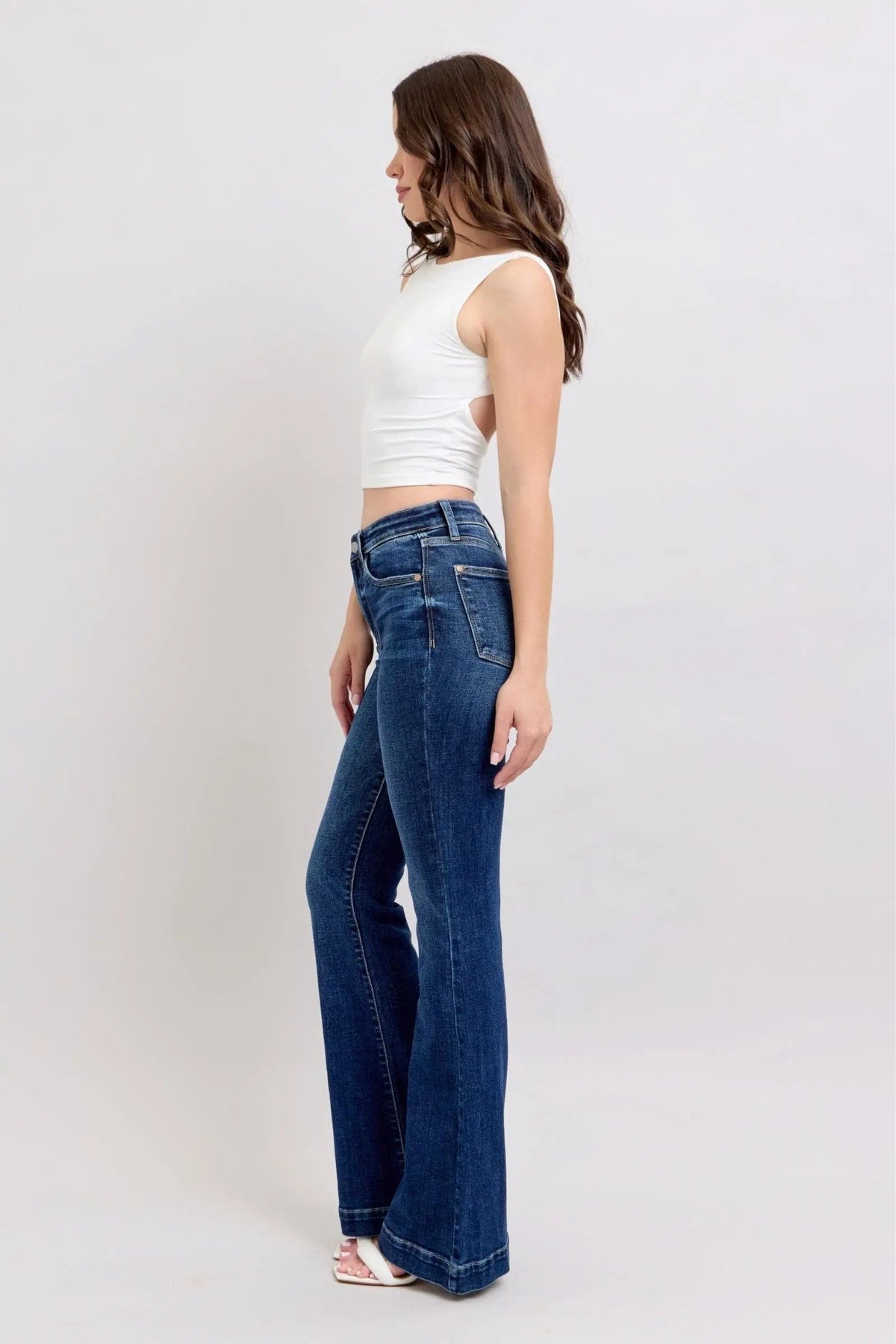 Trendsi jeans Judy Blue Full Size High Rise Flare Jeans with Pockets Plus Size