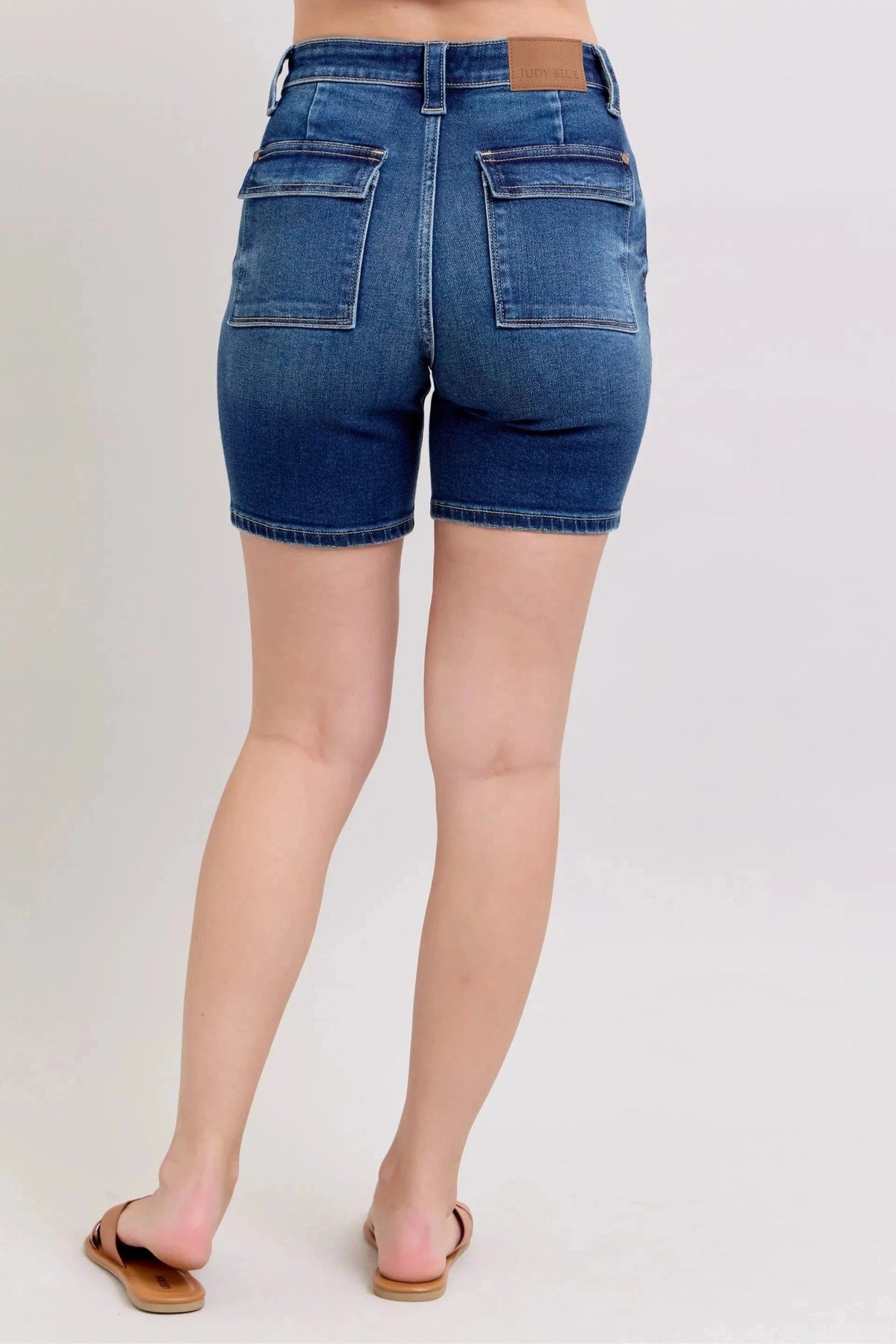 Trendsi Shorts Judy Blue Full Size High Waist Bermudas Jeans W/ Back Flap Pockets Plus Size