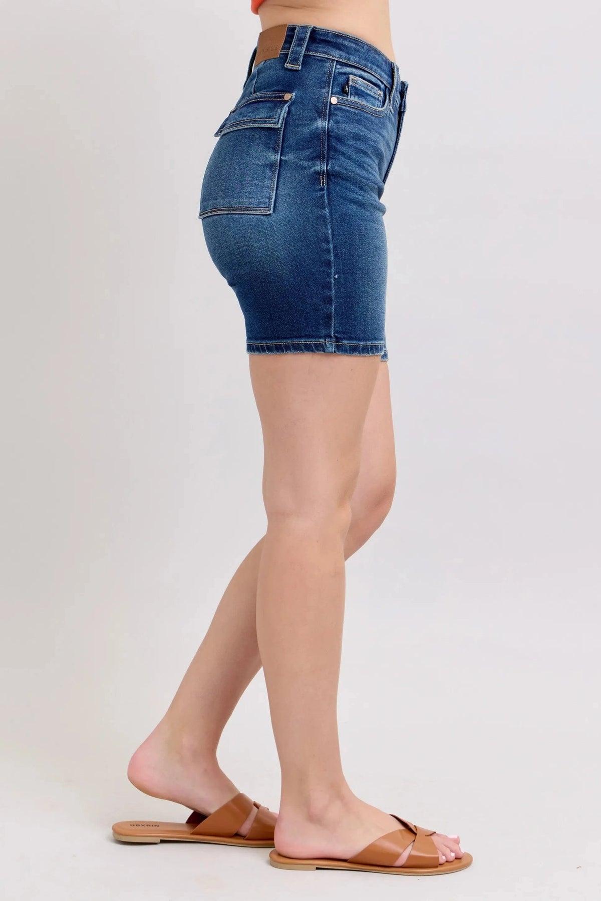 Trendsi Shorts Judy Blue Full Size High Waist Bermudas Jeans W/ Back Flap Pockets Plus Size