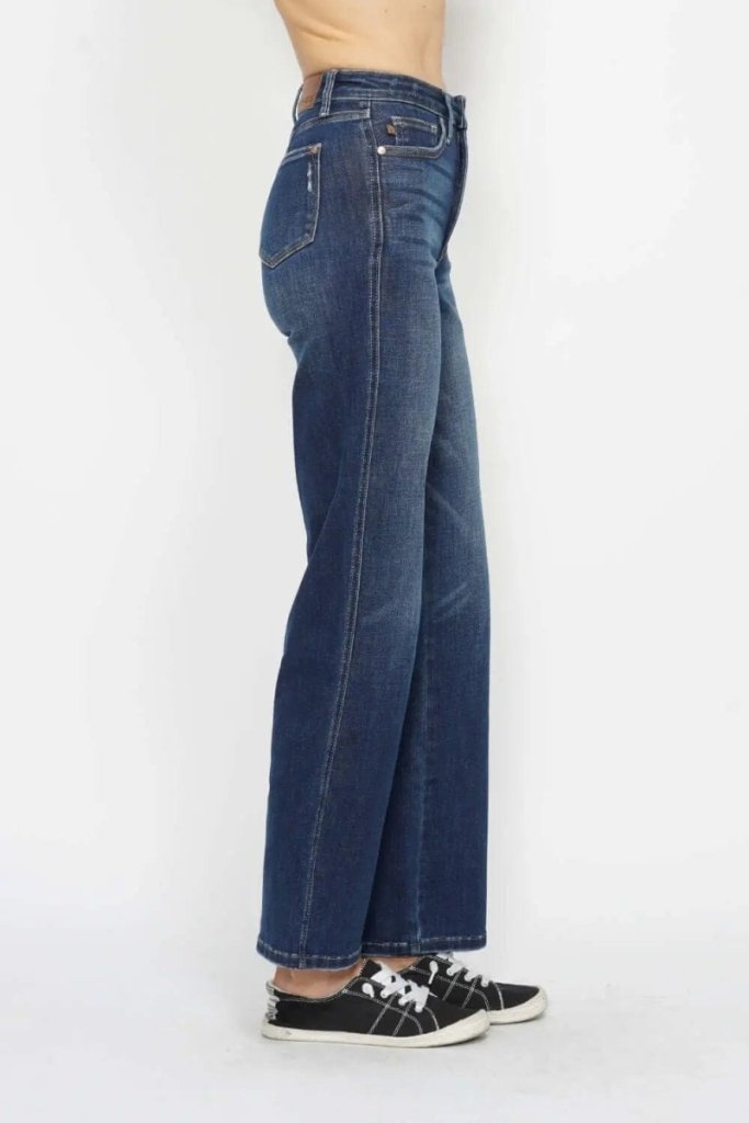 Judy Blue Full Size High Waist Tummy Control Jeans - Dark by Trendsi from FREYA’S CLOSET