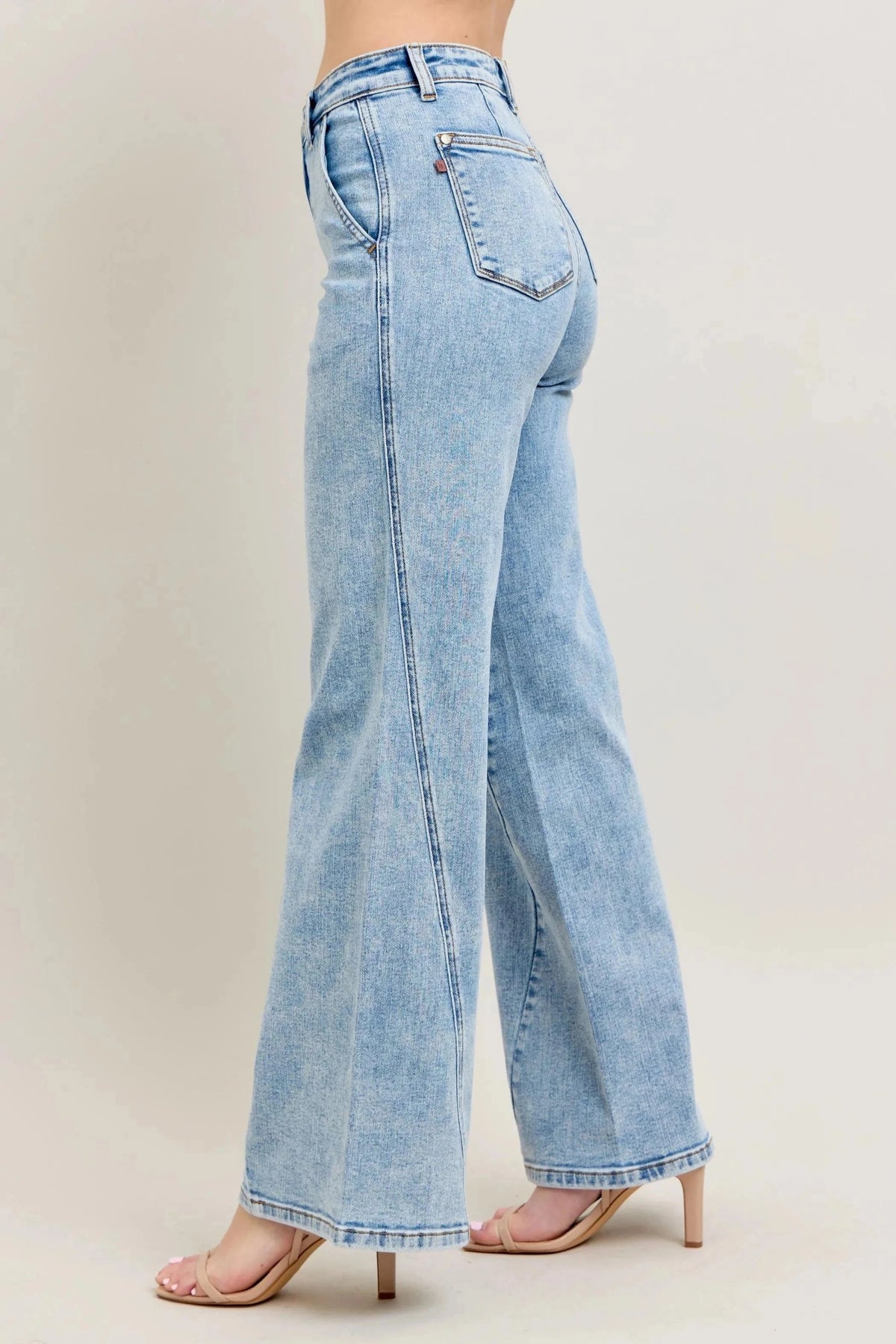 Trendsi Jeans Judy Blue Full Size High Waist Wide Leg Jeans with Skewed Inseam Plus Size