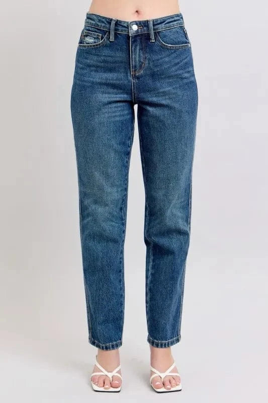 Trendsi Jeans Dark / 0/24 Judy Blue Full Size High Waisted Rigid Magic Non-destroy Straight Leg Jeans Plus Size