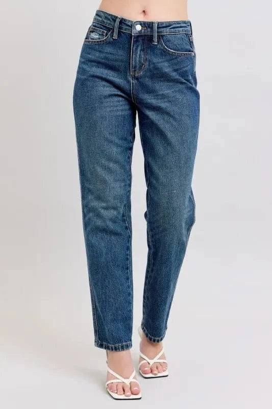 Trendsi Jeans Judy Blue Full Size High Waisted Rigid Magic Non-destroy Straight Leg Jeans Plus Size