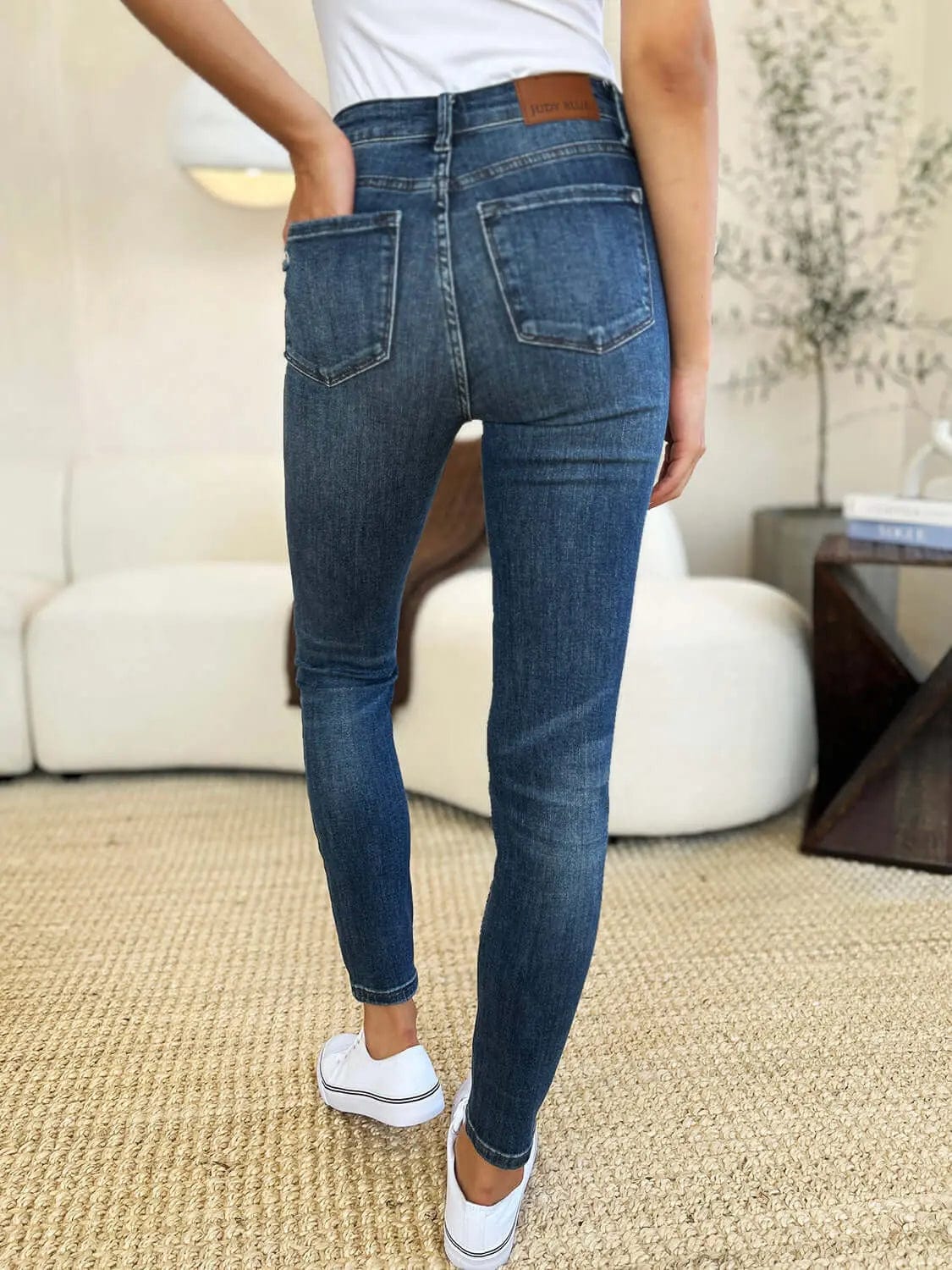 Trendsi Jeans Judy Blue Full Size Mid Waist Distressed Slim Jeans