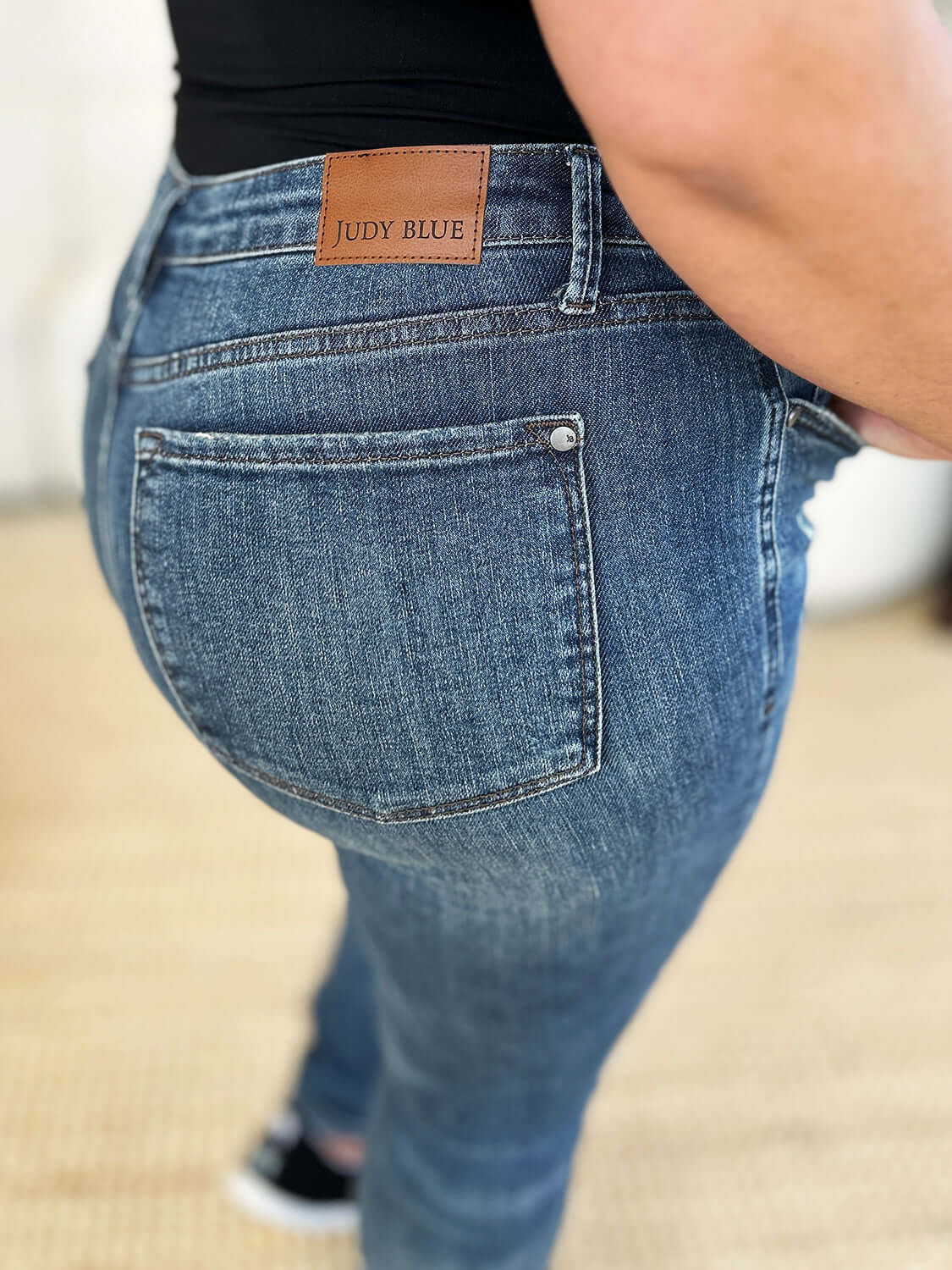 Trendsi Jeans Judy Blue Full Size Mid Waist Distressed Slim Jeans