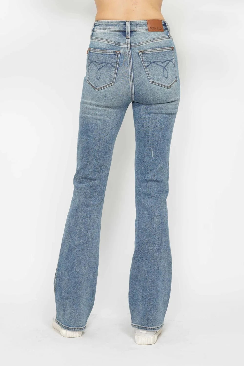 Trendsi Jeans Judy Blue Full Size Tummy Control Back Embroidered Pocketed Bootcut Jeans Plus Size