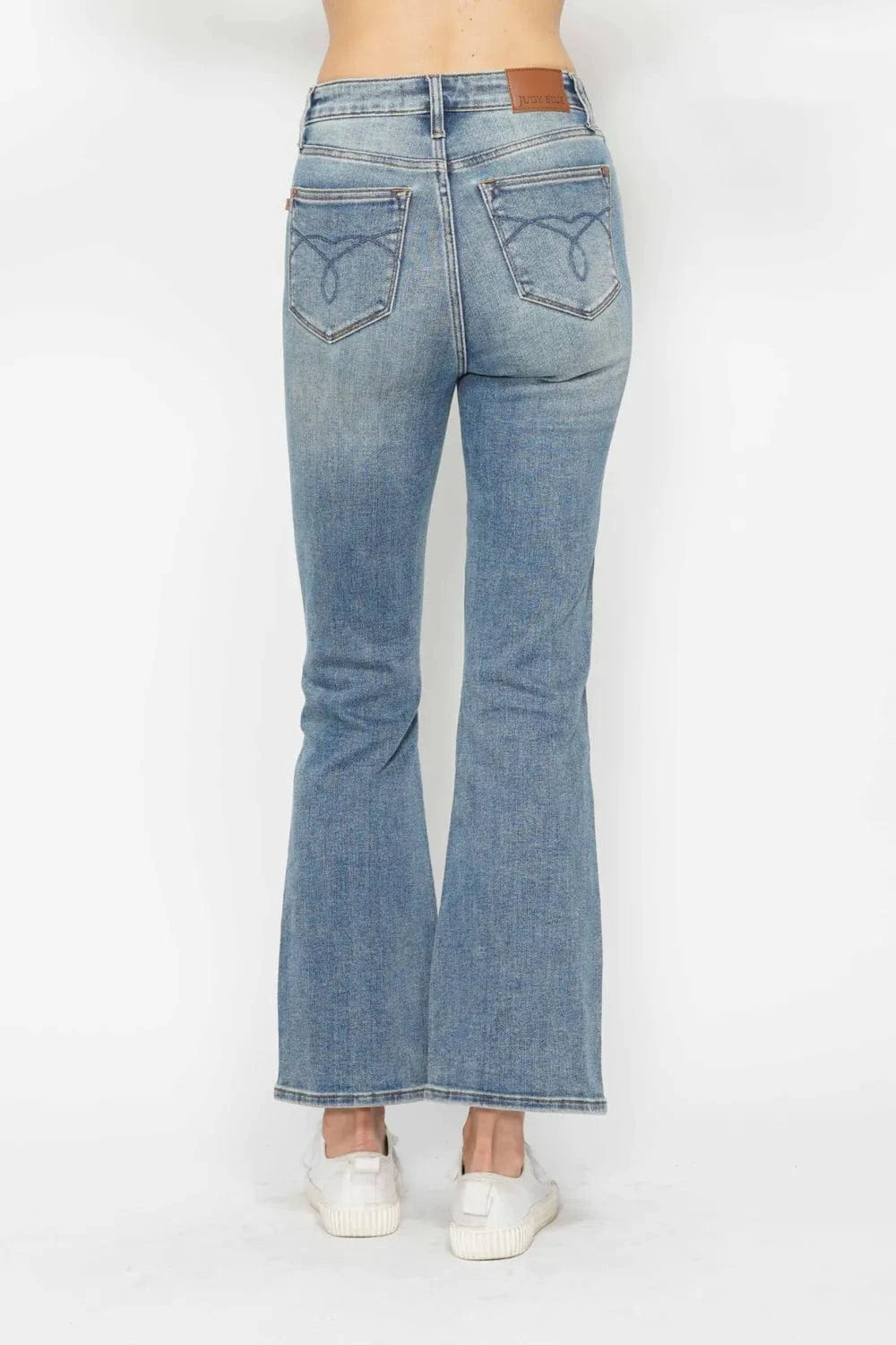 Trendsi Jeans Judy Blue Full Size Tummy Control Back Embroidered Pocketed Bootcut Jeans Plus Size
