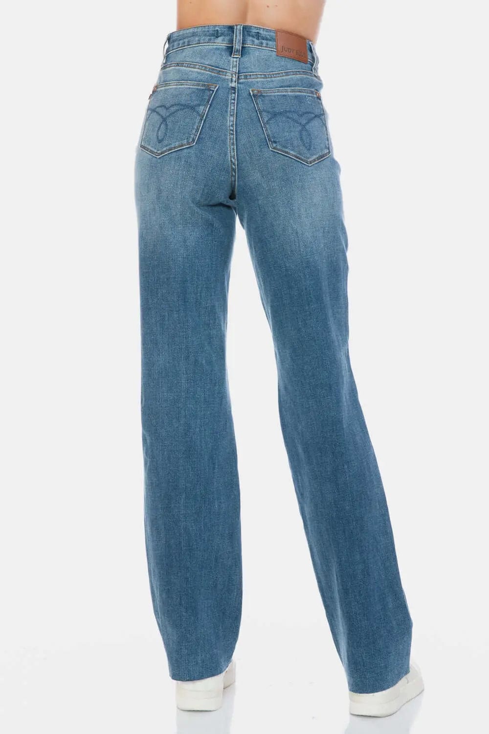 Trendsi Jeans Judy Blue Full Size Tummy Control Cut Raw Hem Straight Jeans