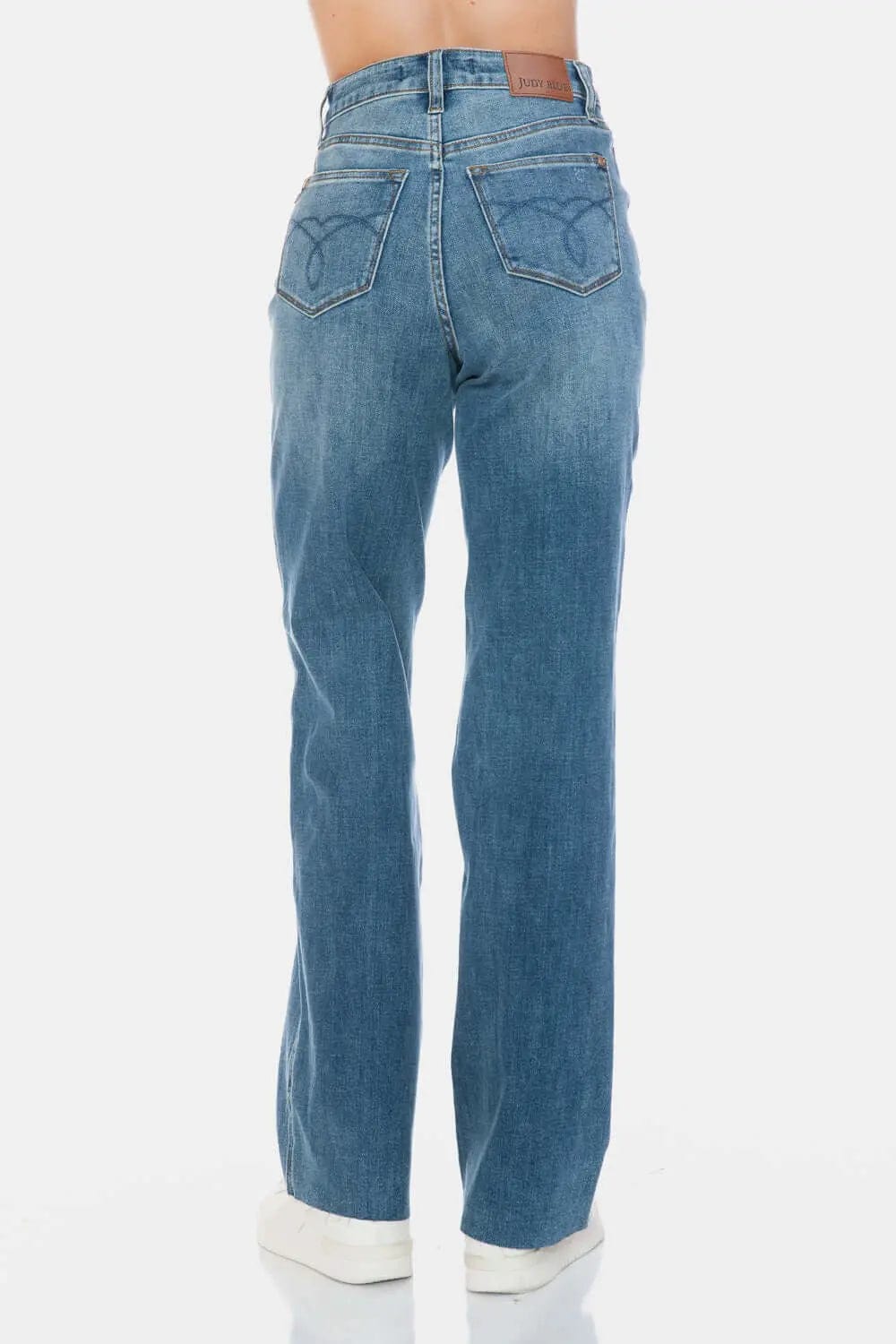 Trendsi Jeans Judy Blue Full Size Tummy Control Cut Raw Hem Straight Jeans