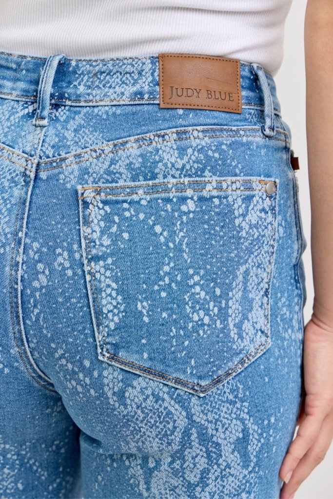 Judy Blue High Rise Ankle Wide Leg Jeans - PRINT by Trendsi from FREYA’S CLOSET