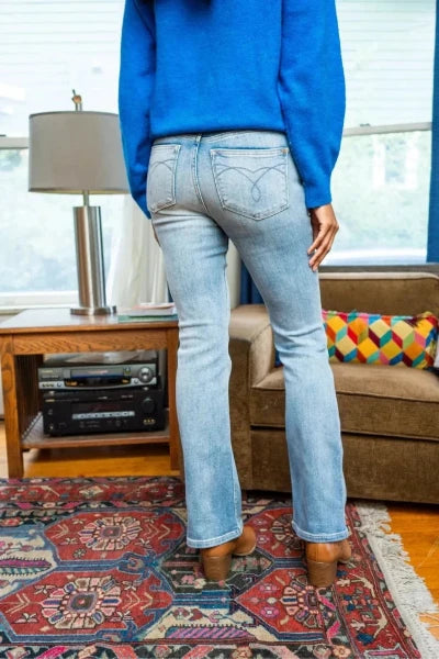 Judy Blue Mid Rise Thermal Bootcut Jeans - LT by Trendsi from FREYA’S CLOSET