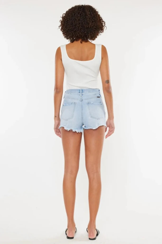 Kancan Distressed Button Fly Denim Shorts - Medium by Trendsi from FREYA’S CLOSET