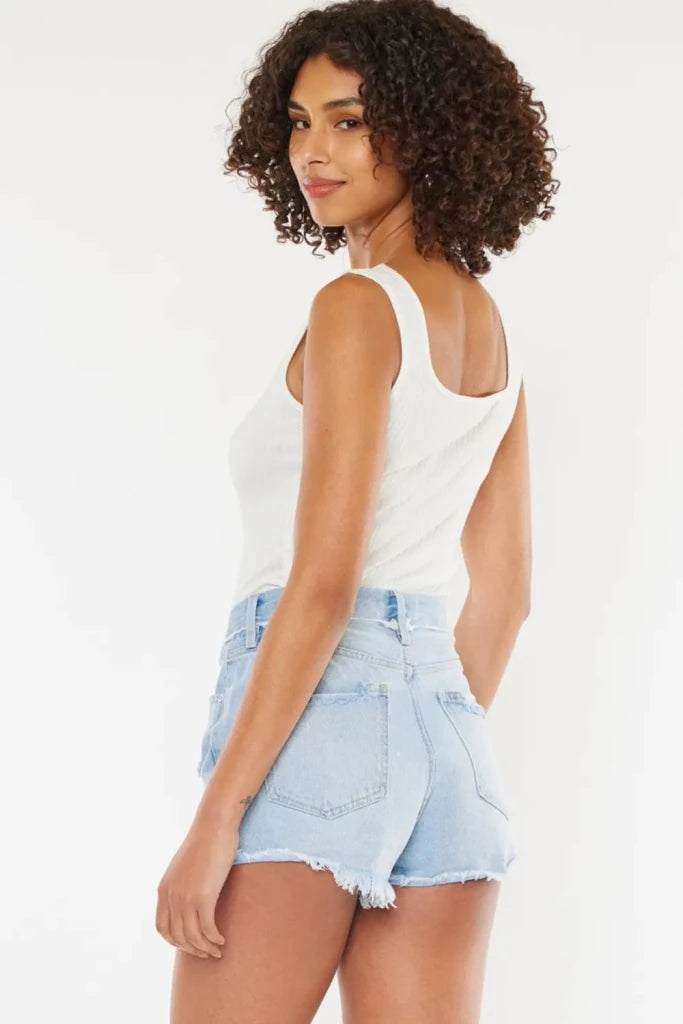 Kancan Distressed Button Fly Denim Shorts - Medium by Trendsi from FREYA’S CLOSET