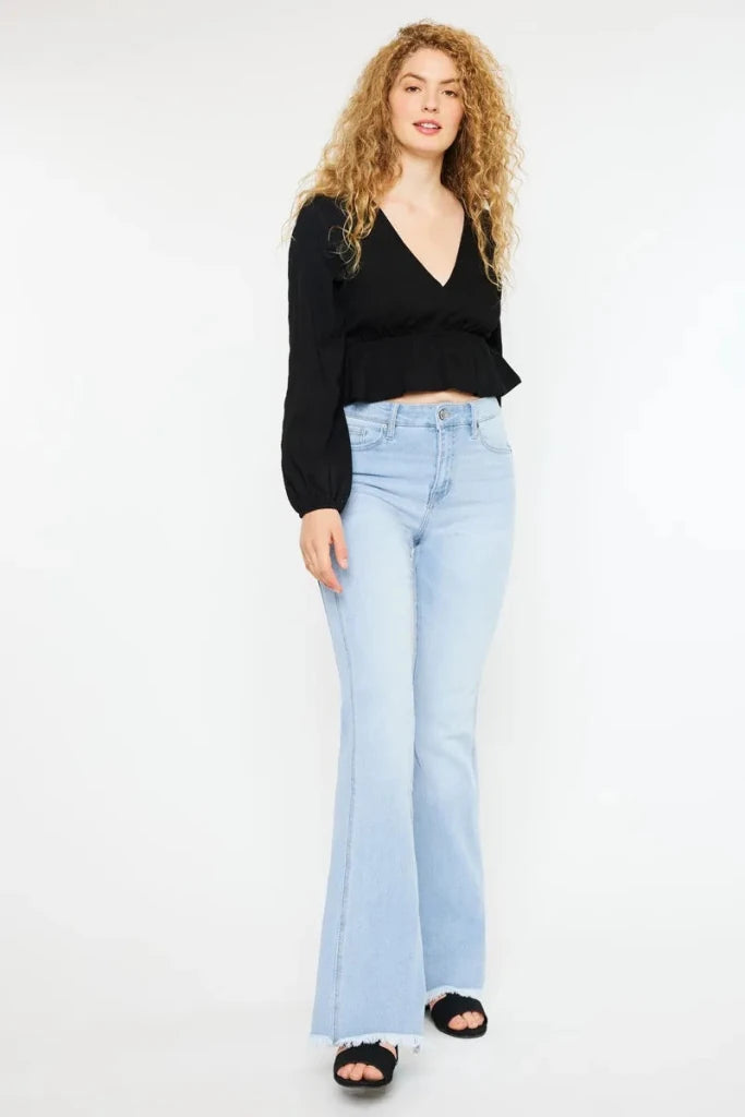 Kancan High Rise Curvy Flare Jeans - LIGHT by Trendsi from FREYA’S CLOSET