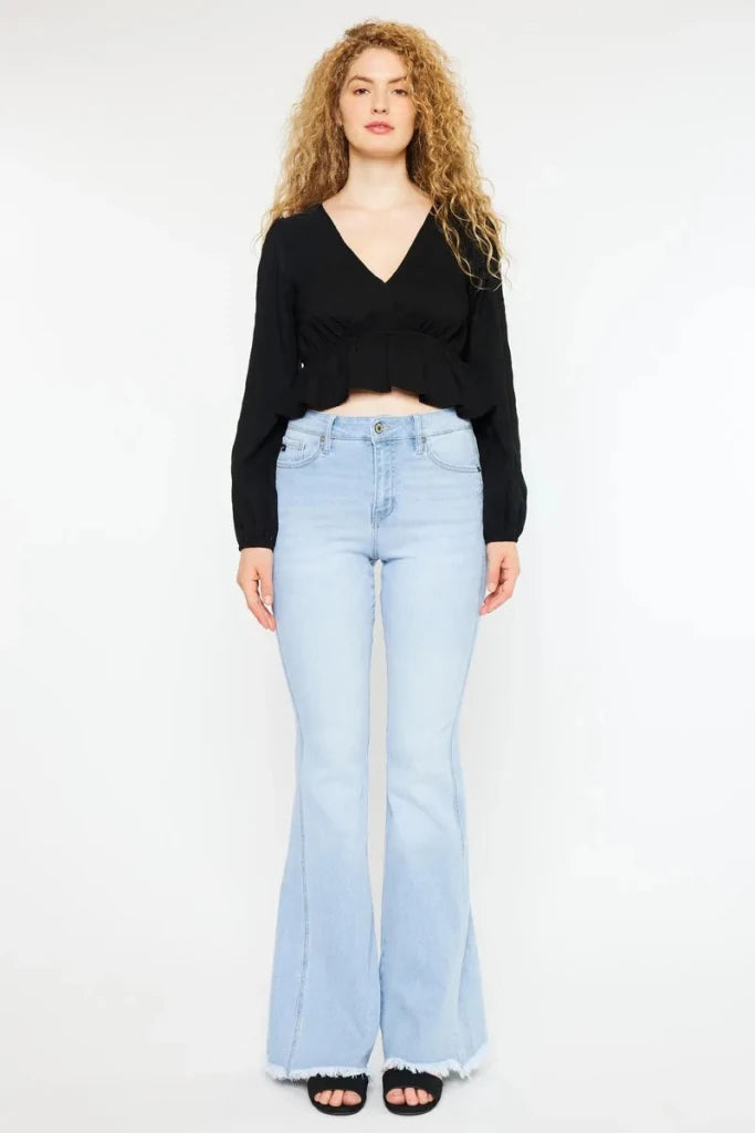 Kancan High Rise Curvy Flare Jeans - LIGHT by Trendsi from FREYA’S CLOSET
