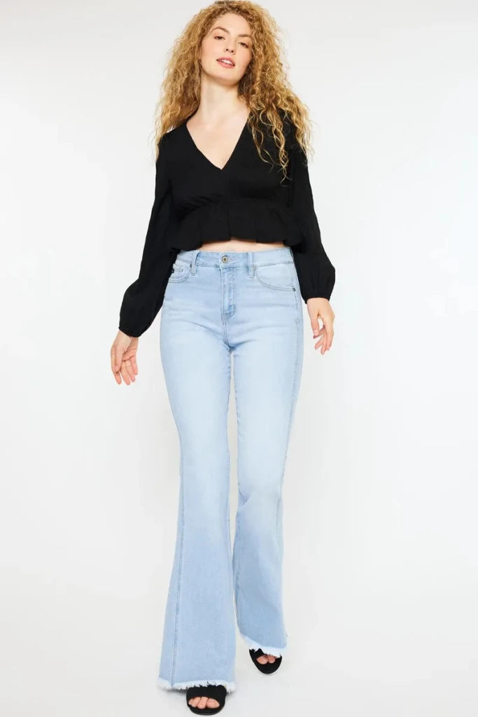 Kancan High Rise Curvy Flare Jeans - LIGHT by Trendsi from FREYA’S CLOSET