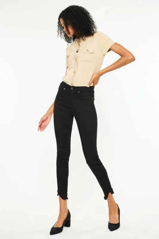 Trendsi Jeans Kancan High Rise Frayed Hem Skinny Jeans