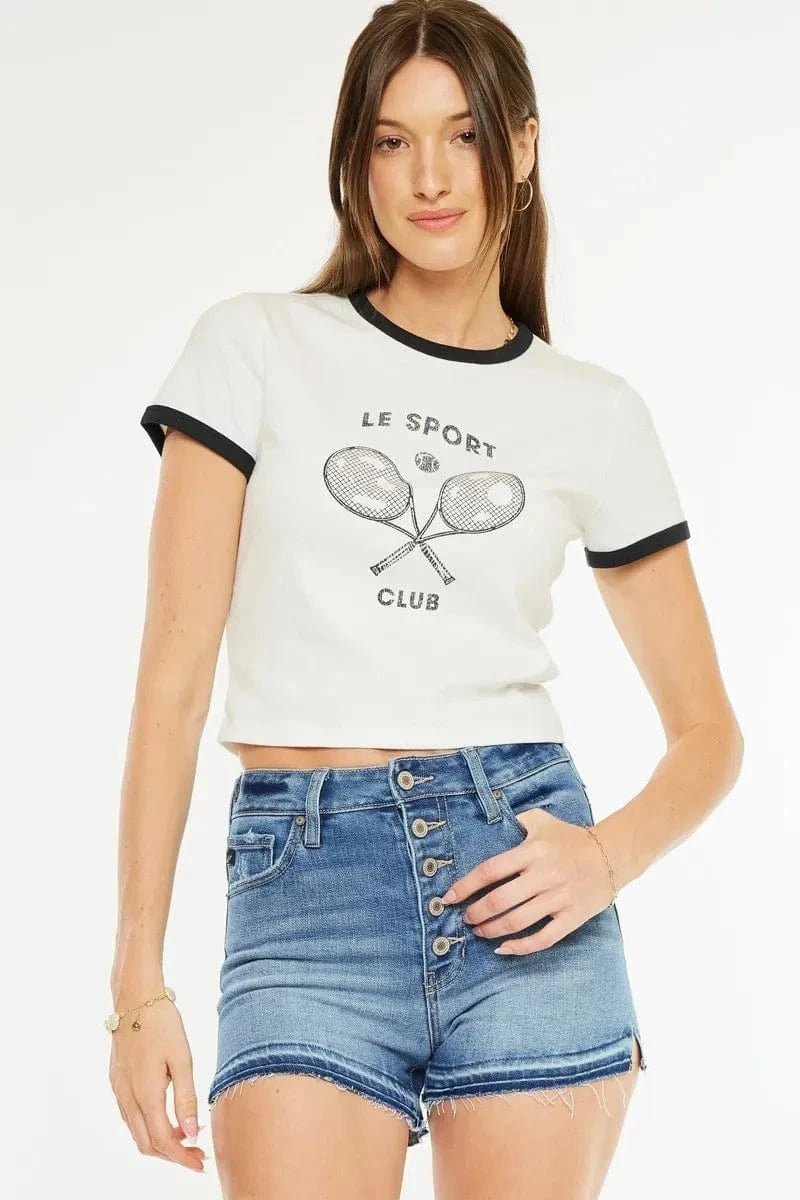 Kancan High Rise Release Hem Denim Shorts - MEDIUM by Trendsi from FREYA’S CLOSET