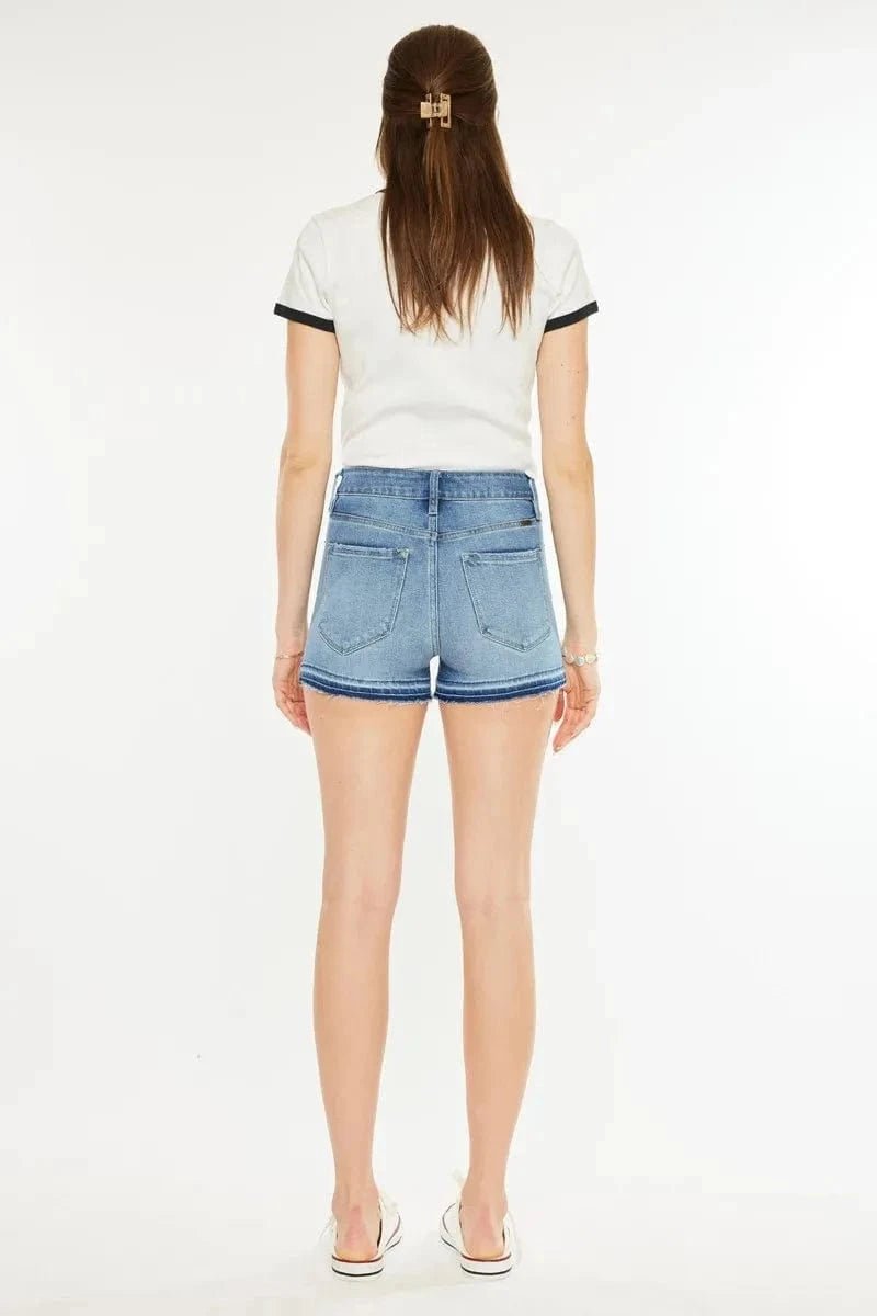 Kancan High Rise Release Hem Denim Shorts - MEDIUM by Trendsi from FREYA’S CLOSET