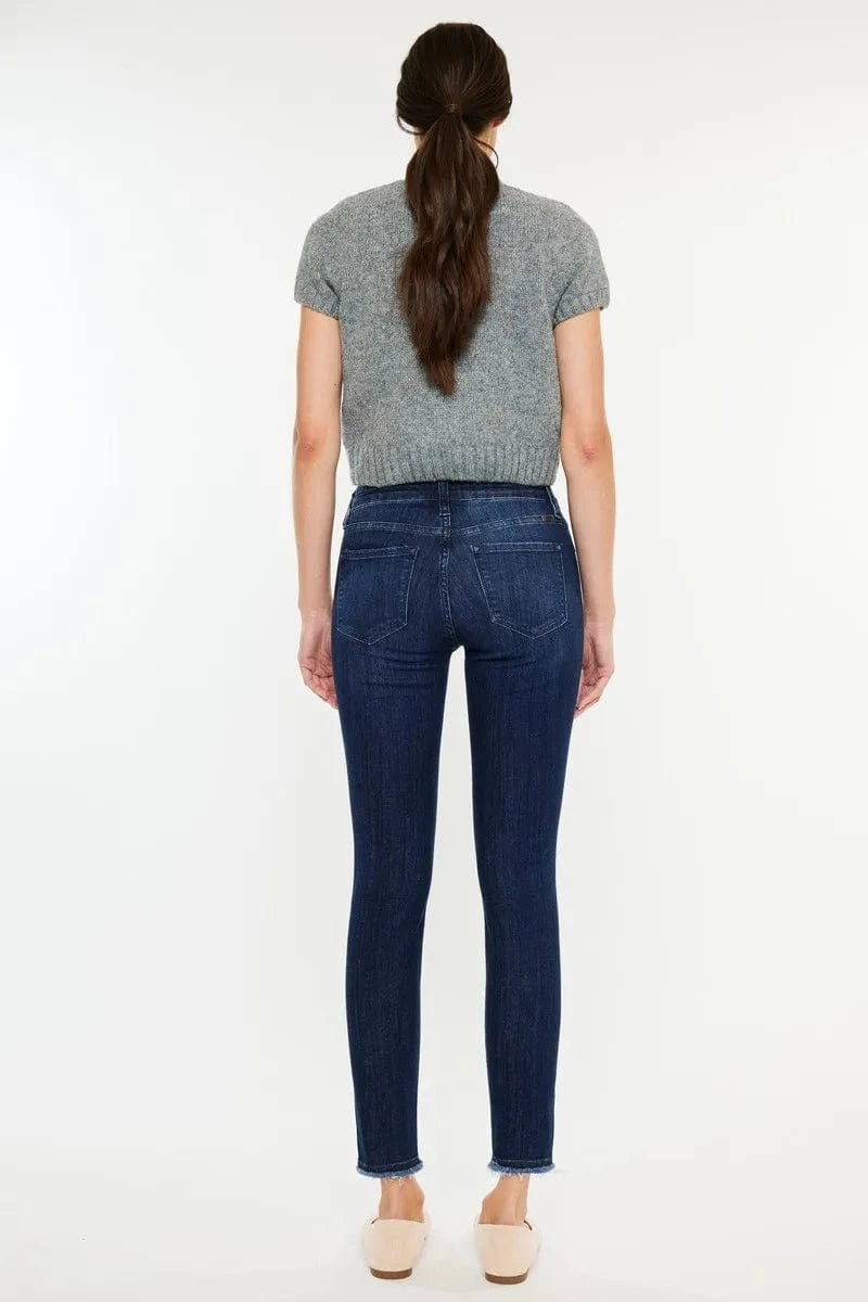 Trendsi Jeans Kancan High-Rise Slim Fit Raw Hem Ankle Jeans